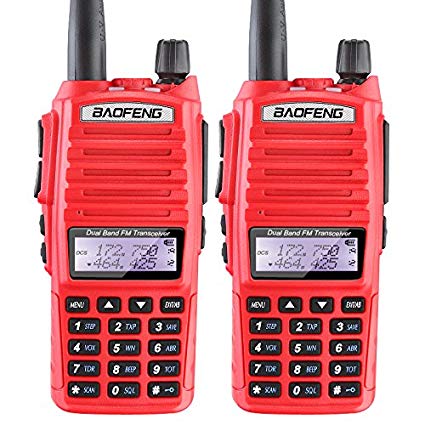 2PCS BaoFeng UV-82 Dual Band VHF/UHF Analog Portable Two-Way Radio Red color