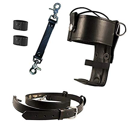 Boston Leather Firefighter's Bundle- Anti-Sway Strap for Radio Strap, Radio Strap / Belt with 2 Cord Keepers, Universal Firefighter's Radio Holder