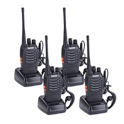 Baofeng Walkie Talkies, BF-888S Two Way Radios Built in LED Torch for Outdoors Camping Hiking Hunting Travelling Communication Walkie Talkies (4pcs radios)