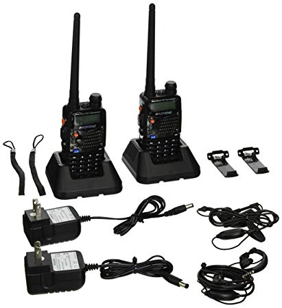 BaoFeng UV-5RA Two-Way Radio, Dual band UHF/VHF Ham 136-174/400-520MHz Transceiver - 2 Pack