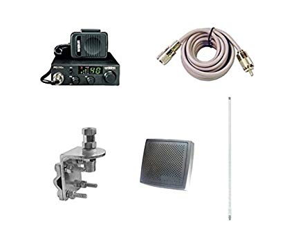 Pro Trucker Complete CB Radio Kit Includes Radio, 4' Antenna, Coax, Speaker, and Mount Full Kit Easy to Install