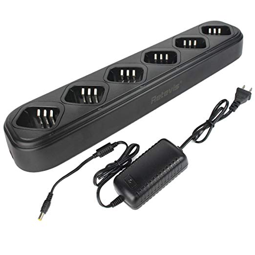 Retevis Six-Way Multi Unit Charger for Baofeng UV-5R BF-F8HP RT-5R RT5RV Pofeng UV-5R UV-5RE Walkie Talkies (1 Pack)