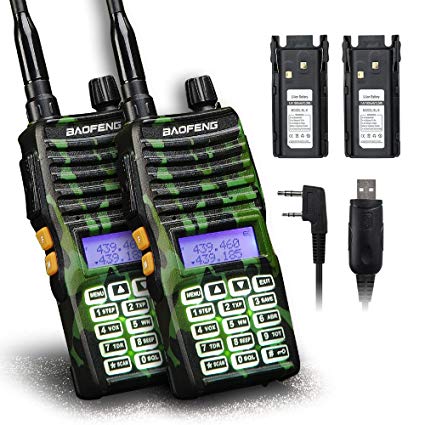 Baofeng - 2PCS UV-5XTP 8W Dual Display VHF136-174MHz UHF400-520MHz Handheld Two-way Radio Standby Transceiver Walkie Talkie+Backup Battery+Programming Cable