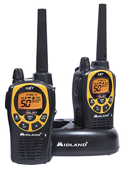 Midland - GXT1030VP4, 50 Channel GMRS Two-Way Radio - Up to 36 Mile Range Walkie Talkie, 142 Privacy Codes, Waterproof, NOAA Weather Scan + Alert (Pair Pack) (Black/Yellow)