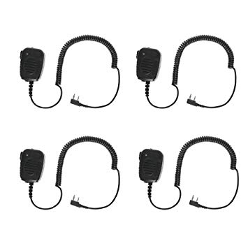 4 Pack Maxtop APM200-M1 Heavy Duty Speaker Microphone with LED Light for Motorola CP110 CP200...