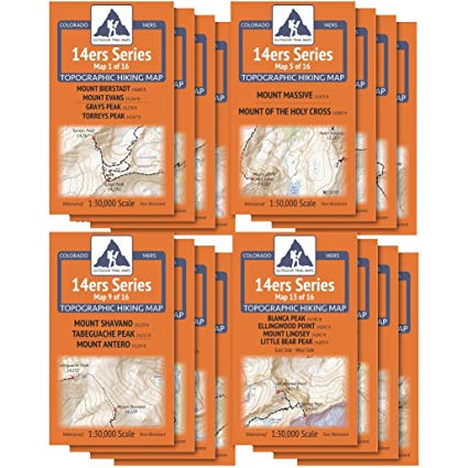 Colorado 14ers Complete 16 Map Pack - All 58 Colorado Fourteeners