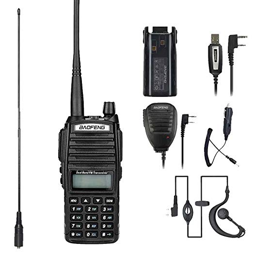 BaoFeng walkie talkie UV-82 8w High Power Dual Band Radio: 136-174mhz (VHF) 400-520mhz (UHF) Amateur (Ham radio) Portable Two-Way radio