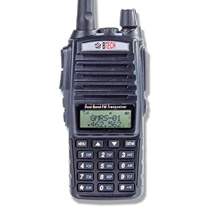 BTECH GMRS-V1 GMRS Two-Way Radio, GMRS Repeater Capable, with Dual Band Scanning Receiver (136-174.99mhz (VHF) 400-520.99mhz (UHF))