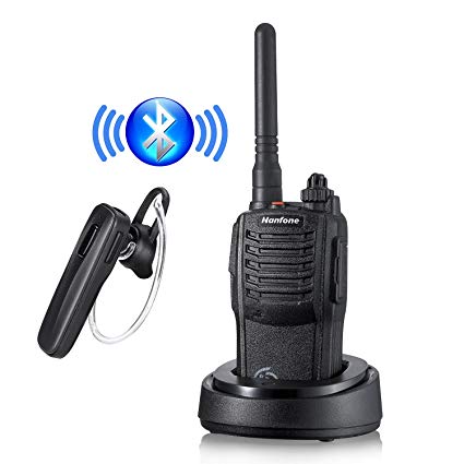 Nanfone Bluetooth Walkie Talkie with Bluetooth Earpiece NF-667 3-5 Miles Long Range Two Way Radio 5W for Car, Restaurants, Truck, Office, Hiking, Cruise