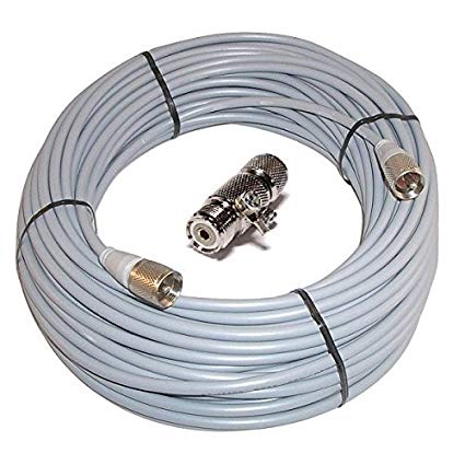 100 ft RG8X COAX CABLE CB / Ham Radio Workman 8X-100-PL-PL /W Lightning Arrestor