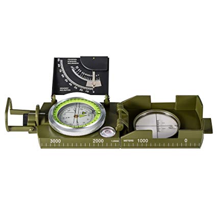 BNISE Military Marching Compass - Waterproof and Shakeproof - Army Pocket Size - Easy Map Navigation Professional Grade Survival & Mapping Gear - for Outdoor, Camping and Hiking