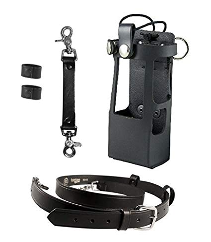 Boston Leather Bundle Three Items- Anti-Sway Strap for Radio Strap, Firefighter's Radio Strap / Belt, Firefighter's Radio Holder (for Motorola APX 6000XE/8000)