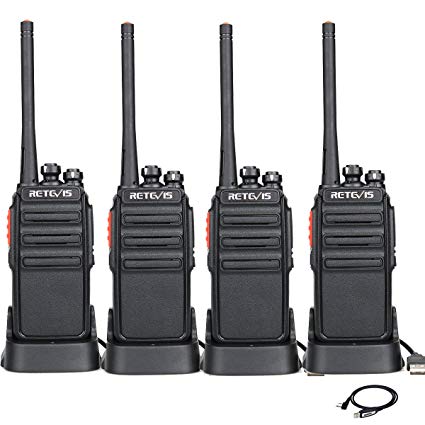 Retevis H-777S Two-way Radios License-Free Walkie Talkie with USB Charger (4 pack) and Programming Cable