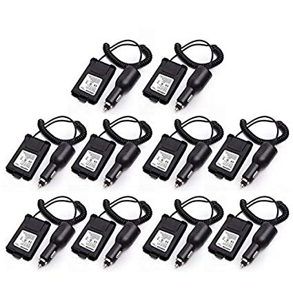 10pcs ABBREE 12-36V Input Car Charger Battery Eliminator Alternative Power for Baofeng DM-5R UV-5R BF-F8HP UV-5RTP etc. Two Way Radio (10)