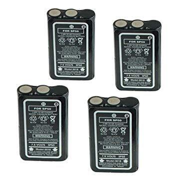 Hitech - 4 Pack of HNN9018 Replacement Batteries for Motorola Radius HT10, P10, P50, P60, CP10,...