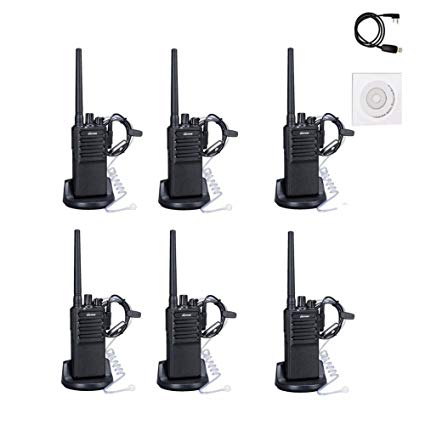 2 Way Radios Voice Scrambler Long Range Walkie Talkies with Earpiece for Adults Outdoor CS Hiking Hunting Travelling By Luiton (6 Packs)