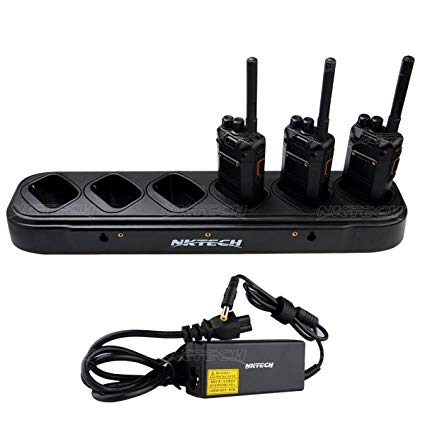 NKTECH 6-Way Six-Way Universal Rapid Multi Charger For TYT DMR MD-380 GPS MD-380GPS MD-280 MD-280 Plus Digital Mobile Radio UHF VHF Two-Way Radio Walkie Talkie