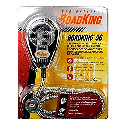 RoadKing RK56CHSS Chrome 4-Pin Dynamic Noise Canceling CB Mic with Chrome Cord