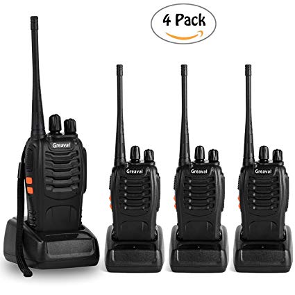 Greaval Walkie Talkies 4 Pack Long Range 2 Way Radio Handheld 16-CH Two Way Radios (Pack of 4)