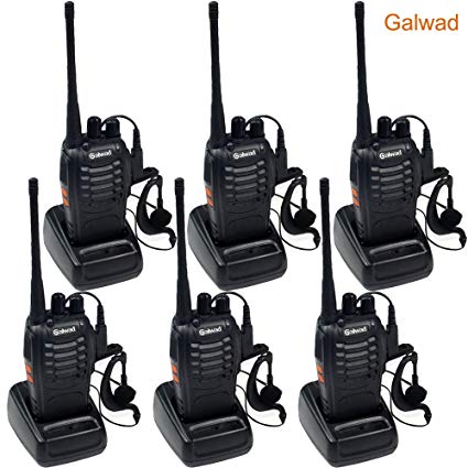 Galwad 6 PCS Walkie Talkie Portable Ham Two Way Radio Handheld UHF 400-470MHz Transceiver Interphone With Rechargeable Li-ion Battery Headphones Charger (Pack of 6)