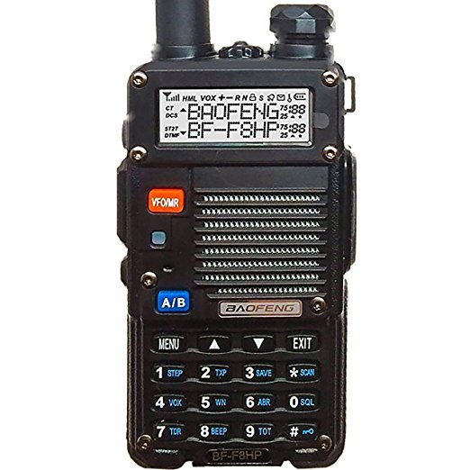 BaoFeng BF-F8HP (UV-5R 3rd Gen) 8-Watt Dual Band Two-Way Radio (136-174MHz VHF & 400-520MHz UHF) Includes Full Kit with Large Battery